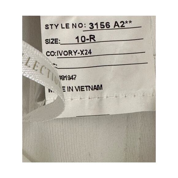 Dessy Collection NWT White Ivory Floral Embroidered Dress 3D Appliqués Formal 10 - Picture 6 of 9